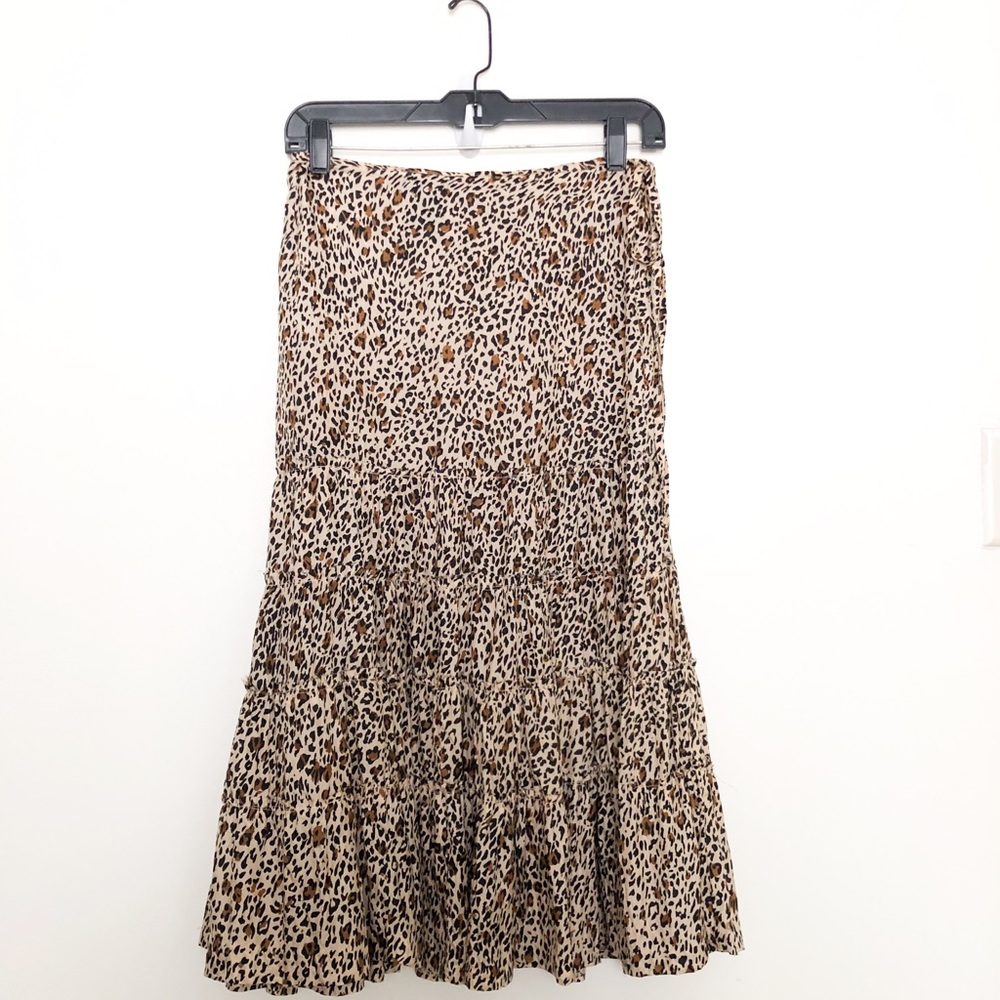 Printed Silk Midi Skirt